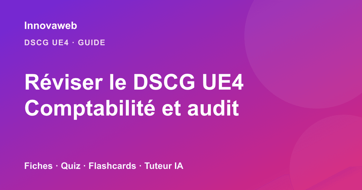 Réviser le DSCG UE4 Comptabilité et audit : méthode et fiches par partie