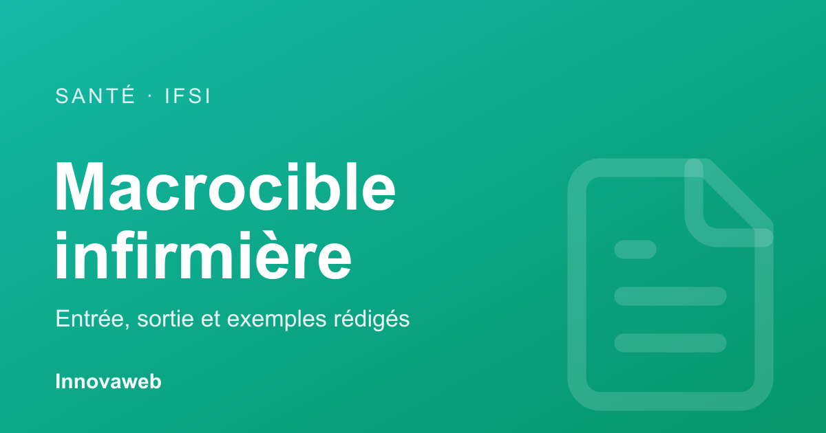 Exemple de macrocible infirmière d'entrée et de sortie rédigée avec la méthode MTVED