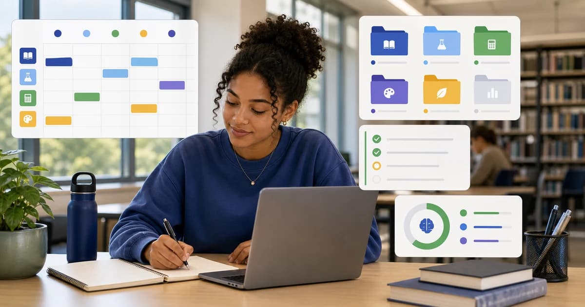 Organisation d'une semaine de L1 avec emploi du temps, cours, fiches et quiz