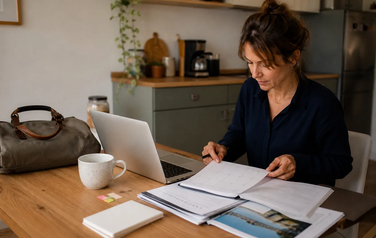 Adulte organisant sa reprise d'études autour de son calendrier professionnel et familial